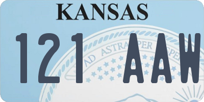 KS license plate 121AAW