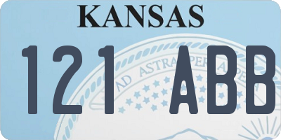 KS license plate 121ABB