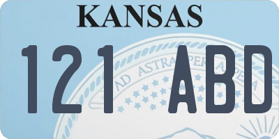 KS license plate 121ABD