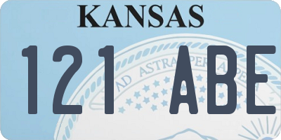 KS license plate 121ABE