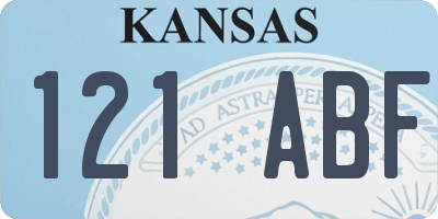 KS license plate 121ABF