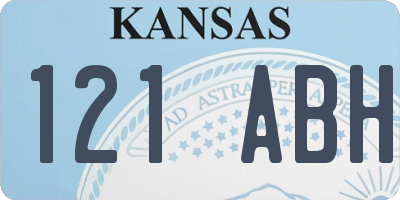 KS license plate 121ABH