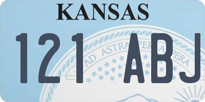 KS license plate 121ABJ