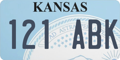 KS license plate 121ABK