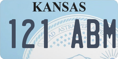 KS license plate 121ABM