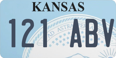 KS license plate 121ABV