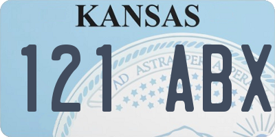 KS license plate 121ABX
