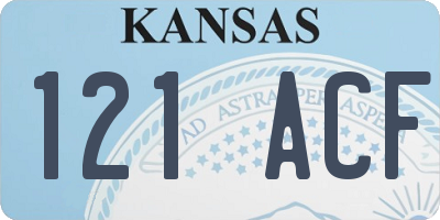 KS license plate 121ACF