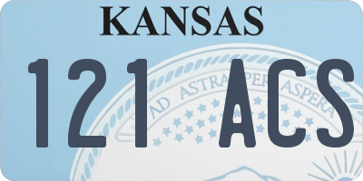KS license plate 121ACS