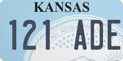 KS license plate 121ADE