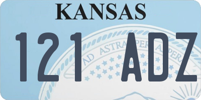 KS license plate 121ADZ