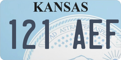 KS license plate 121AEF