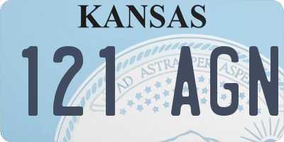 KS license plate 121AGN