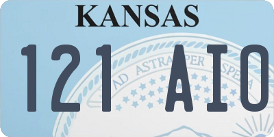 KS license plate 121AIO