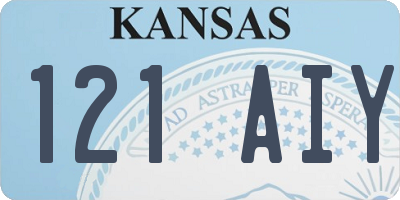 KS license plate 121AIY