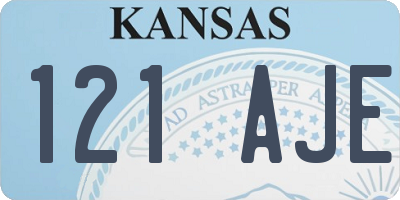 KS license plate 121AJE