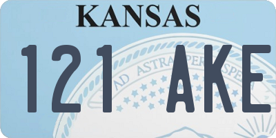 KS license plate 121AKE