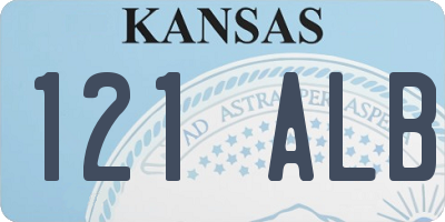 KS license plate 121ALB