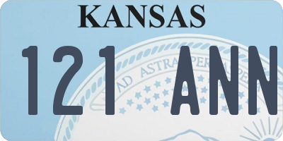 KS license plate 121ANN