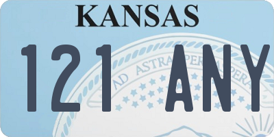 KS license plate 121ANY