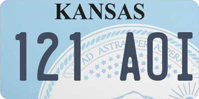 KS license plate 121AOI