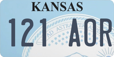 KS license plate 121AOR