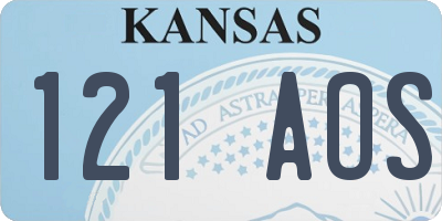 KS license plate 121AOS