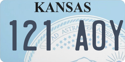 KS license plate 121AOY