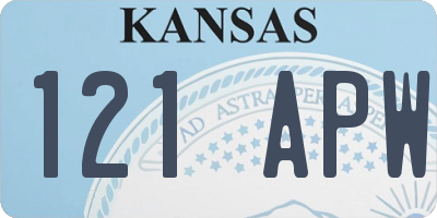 KS license plate 121APW