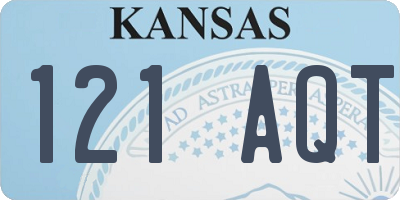 KS license plate 121AQT
