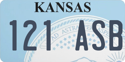 KS license plate 121ASB