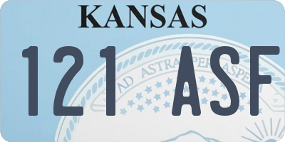 KS license plate 121ASF