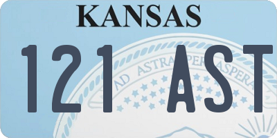 KS license plate 121AST