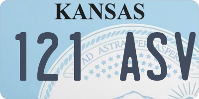 KS license plate 121ASV