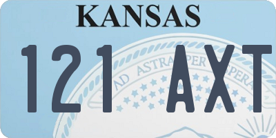 KS license plate 121AXT