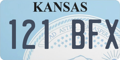 KS license plate 121BFX
