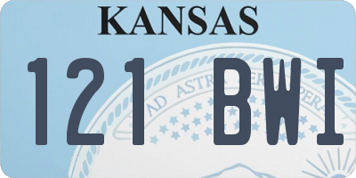 KS license plate 121BWI