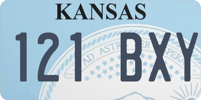 KS license plate 121BXY