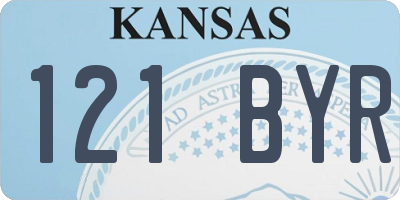 KS license plate 121BYR