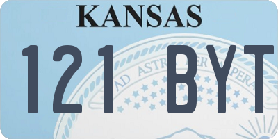 KS license plate 121BYT
