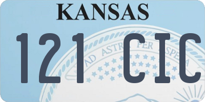 KS license plate 121CIC