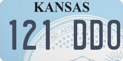 KS license plate 121DDO