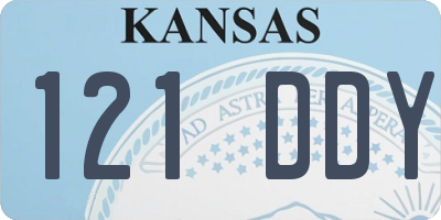 KS license plate 121DDY