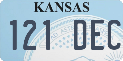 KS license plate 121DEC