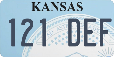 KS license plate 121DEF