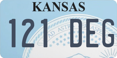 KS license plate 121DEG