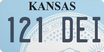 KS license plate 121DEI