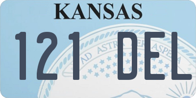 KS license plate 121DEL