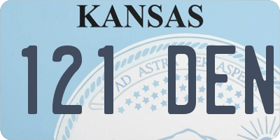 KS license plate 121DEN