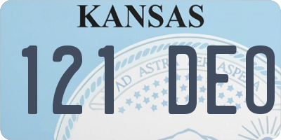 KS license plate 121DEO